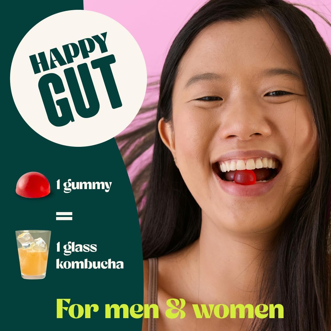 Probiotic Kombucha Gummy - Gut Health Support with Pre, Pro & Postbiotics