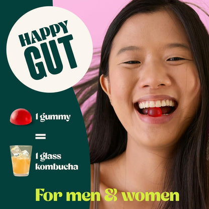 Probiotic Kombucha Gummy - Gut Health Support with Pre, Pro & Postbiotics