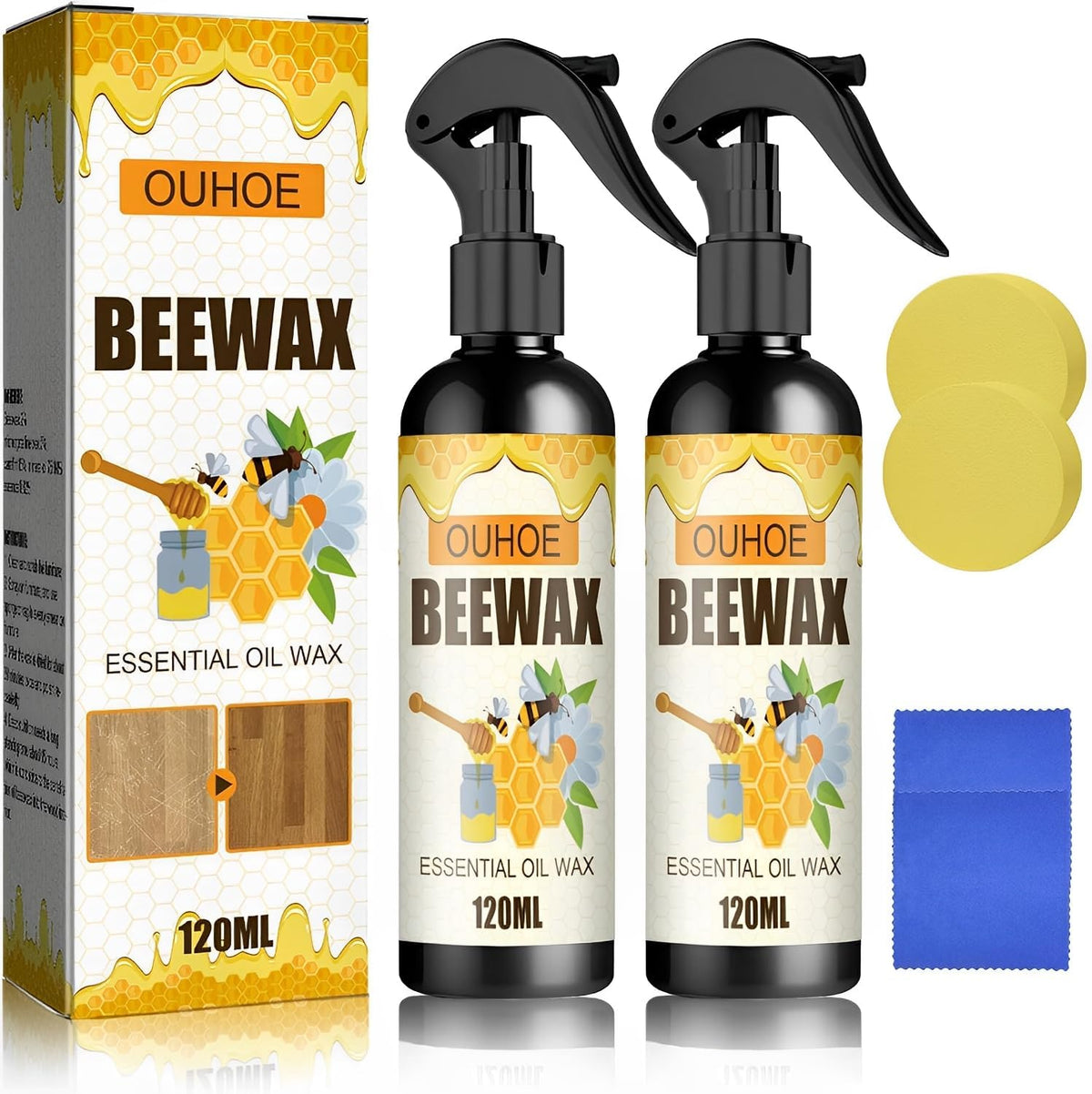 Woodora Beeswax Furniture Polish Spray (2 Pcs)