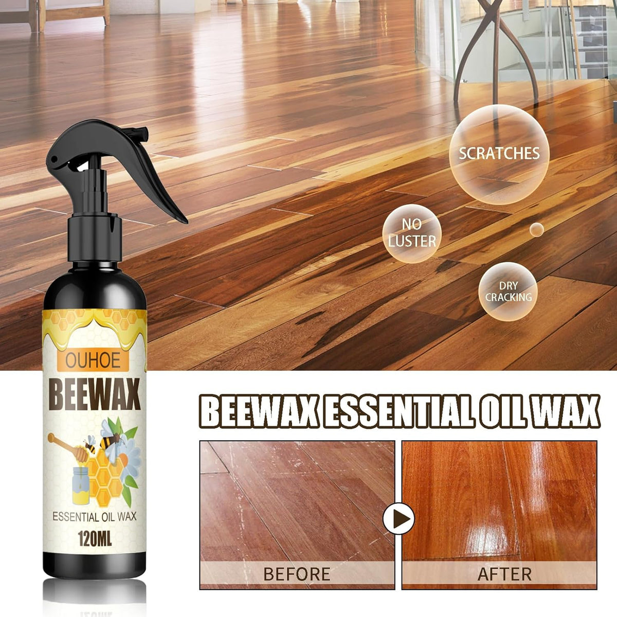 Woodora Beeswax Furniture Polish Spray (2 Pcs)